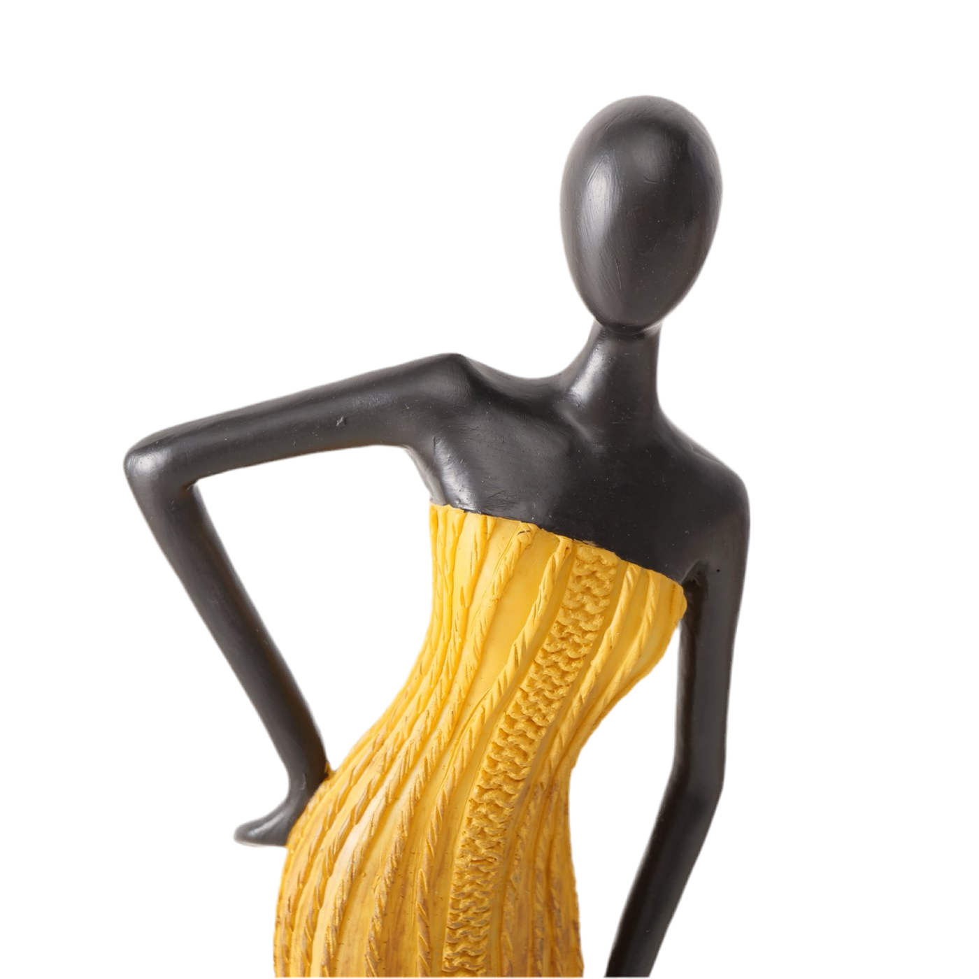 2er Set Dekofiguren Eleganza in Schwarz und Gelb 31 cm Handgearbeitet