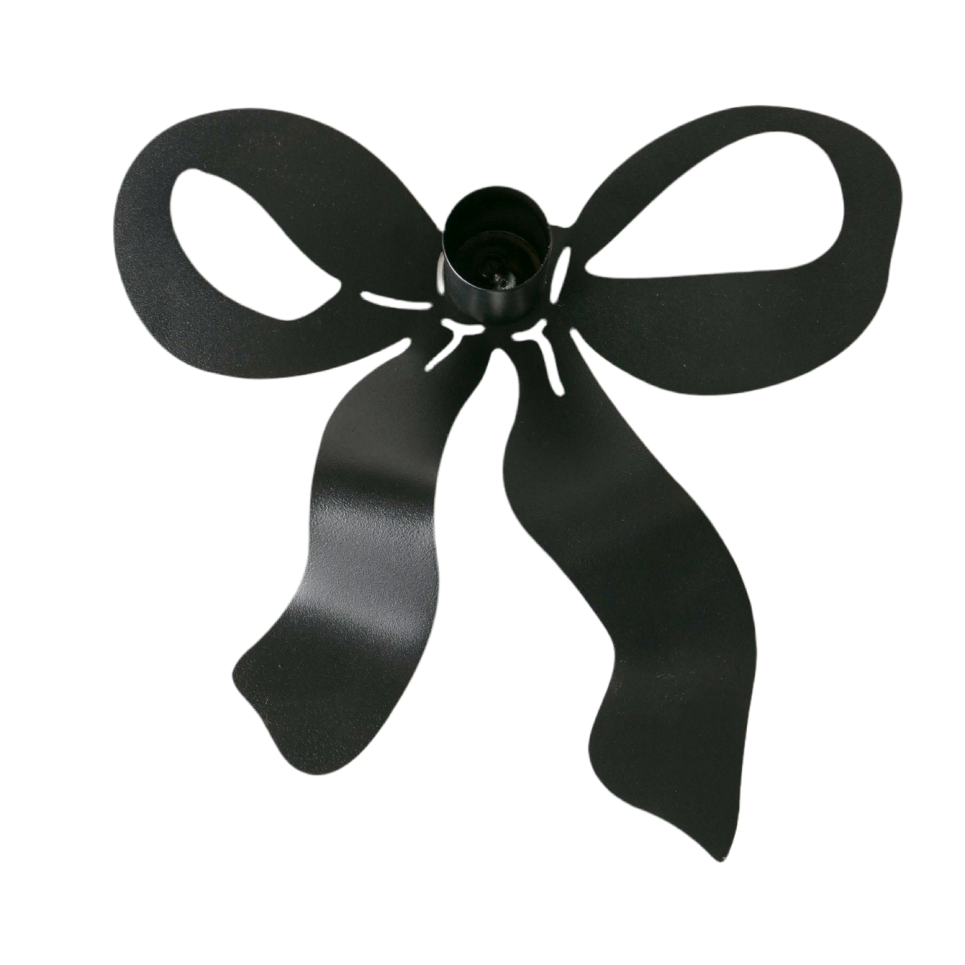 Kerzenhalter Red Black Bow Handgefertigt Schleifen Design Metall Dunkelrot oder Schwarz Weihnachten