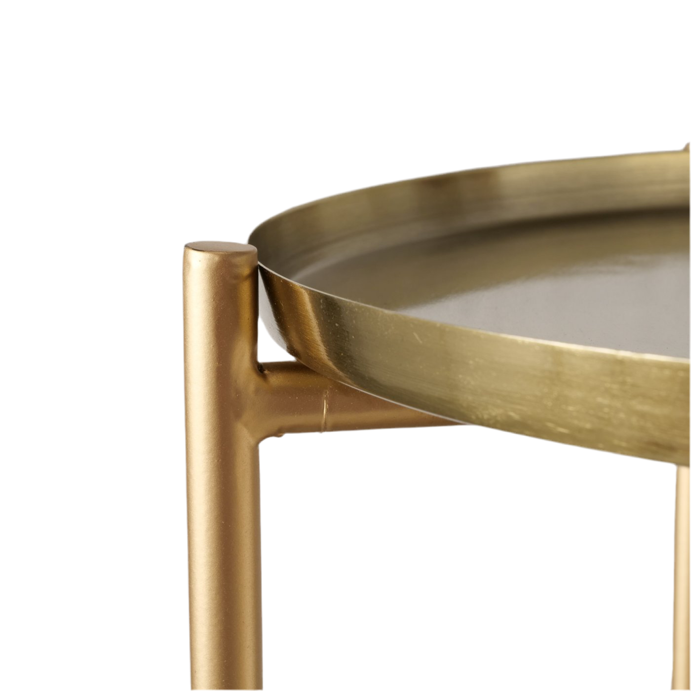 Goldener Beistelltisch Liora – Rund, 2 Ablagen, Metall