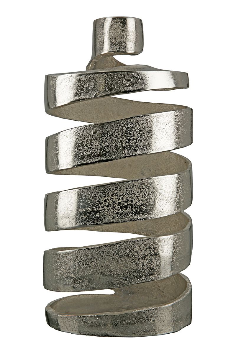 Twister Elegante Aluminium Vase - Silberfarbene Dekovase mit Durchbrochenem Design in Zwei Größen