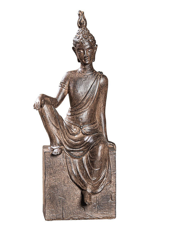 Kunstharz Buddha Figur 'Maitreya' - Elegante Ausstrahlung mit Filzgleiter