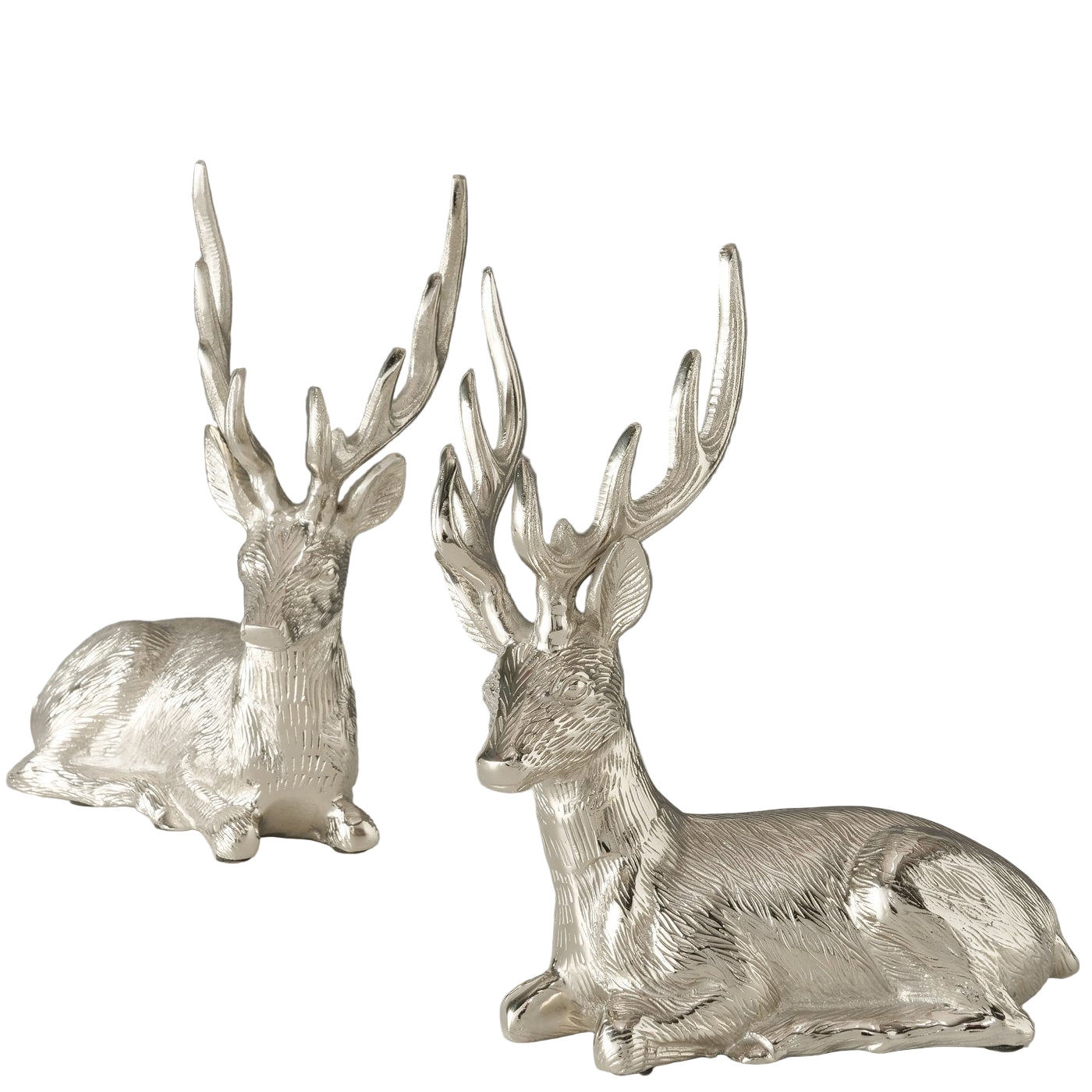 Jokko Hirschfiguren 2er Set Silber Weihnachtsdeko