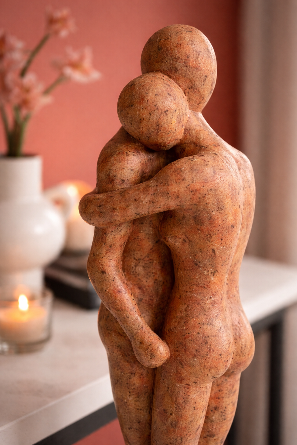 Skulptur Paar Umarmung Terracottaoptik Amoris Duo 27cm