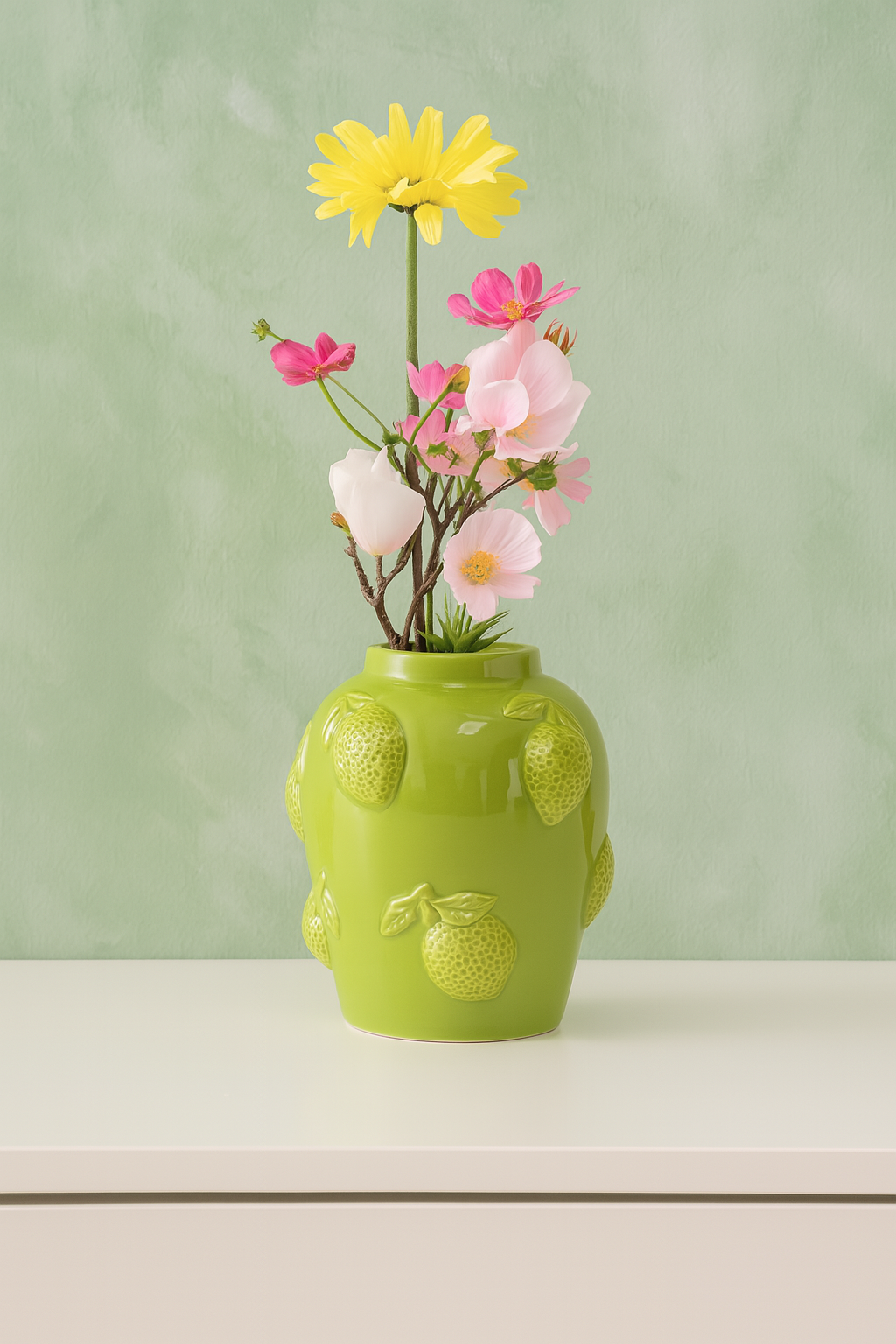 Vase Limette Keramik Grün