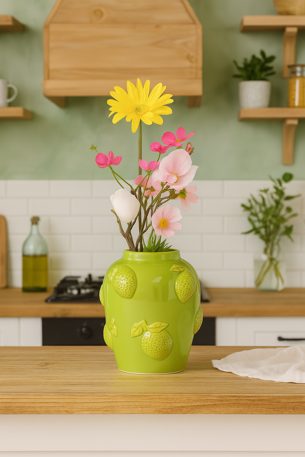 Vase Limette Keramik Grün