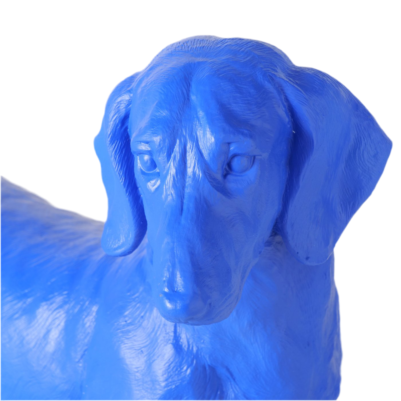 Figur Wuffy Hund blau aus Kunstharz Dackel