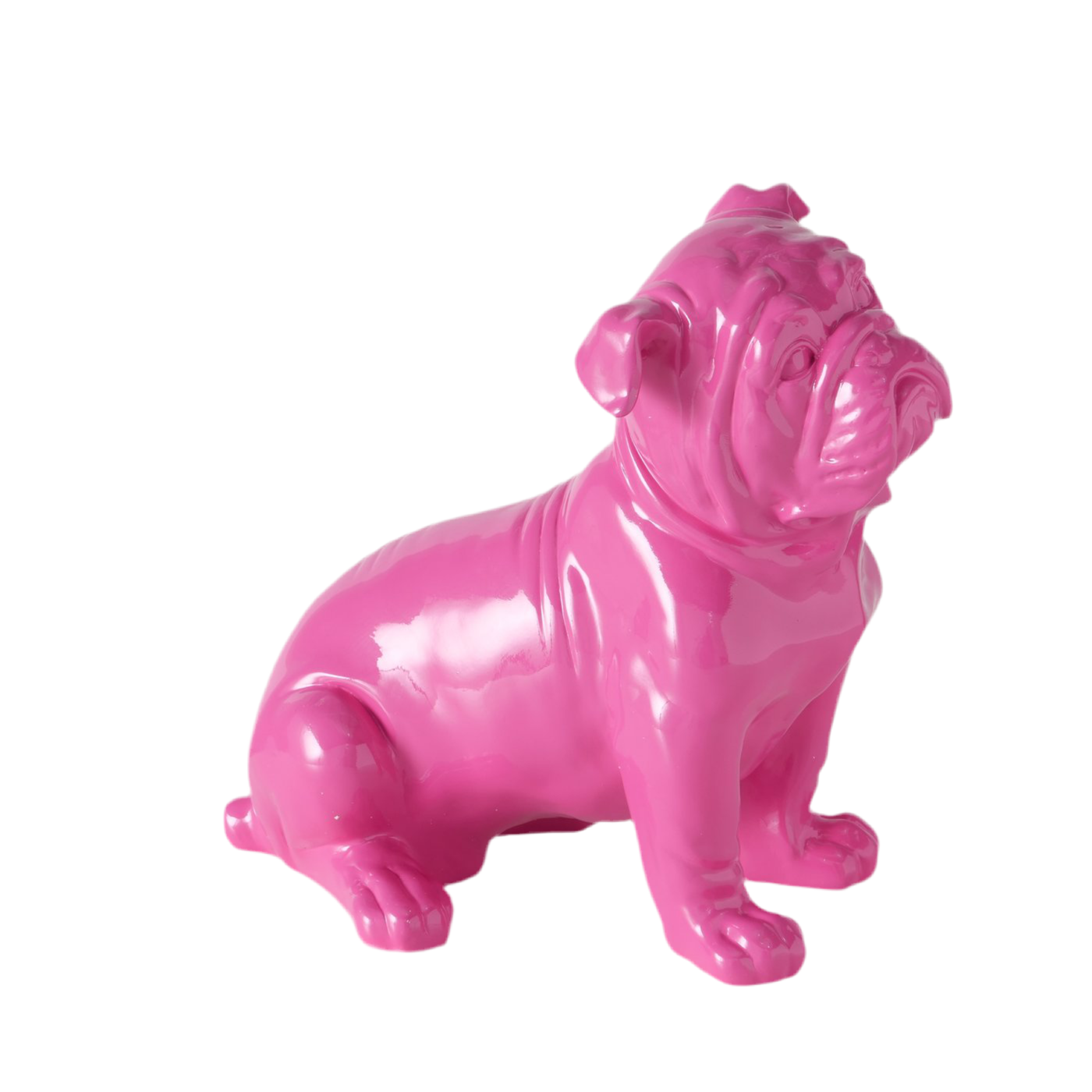 Bully Figur Pink Glanzoptik 32cm Handbemalt Deko Hund