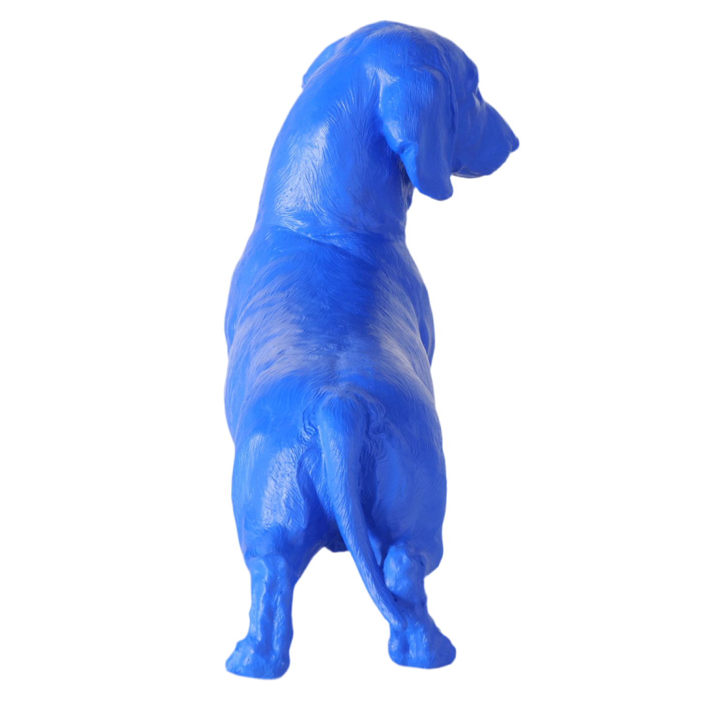Figur Wuffy Hund blau aus Kunstharz Dackel