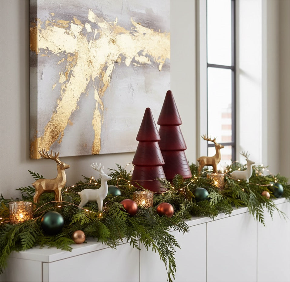 Weihnachtsdeko Massina Holz Tanne Braun Handgefertigt Höhe 18cm