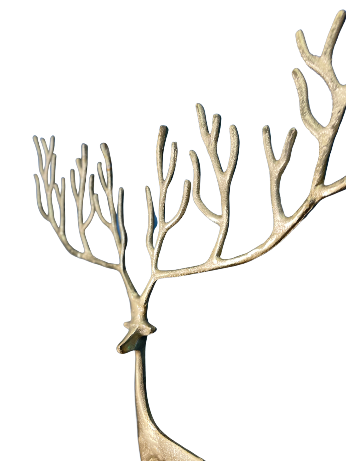 Goldenes Rentier Hirsch mit Grafischem Geweih