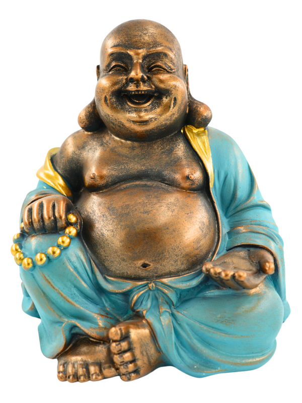 Lachender Buddha, Mintgrün, 23cm – Glückssymbol