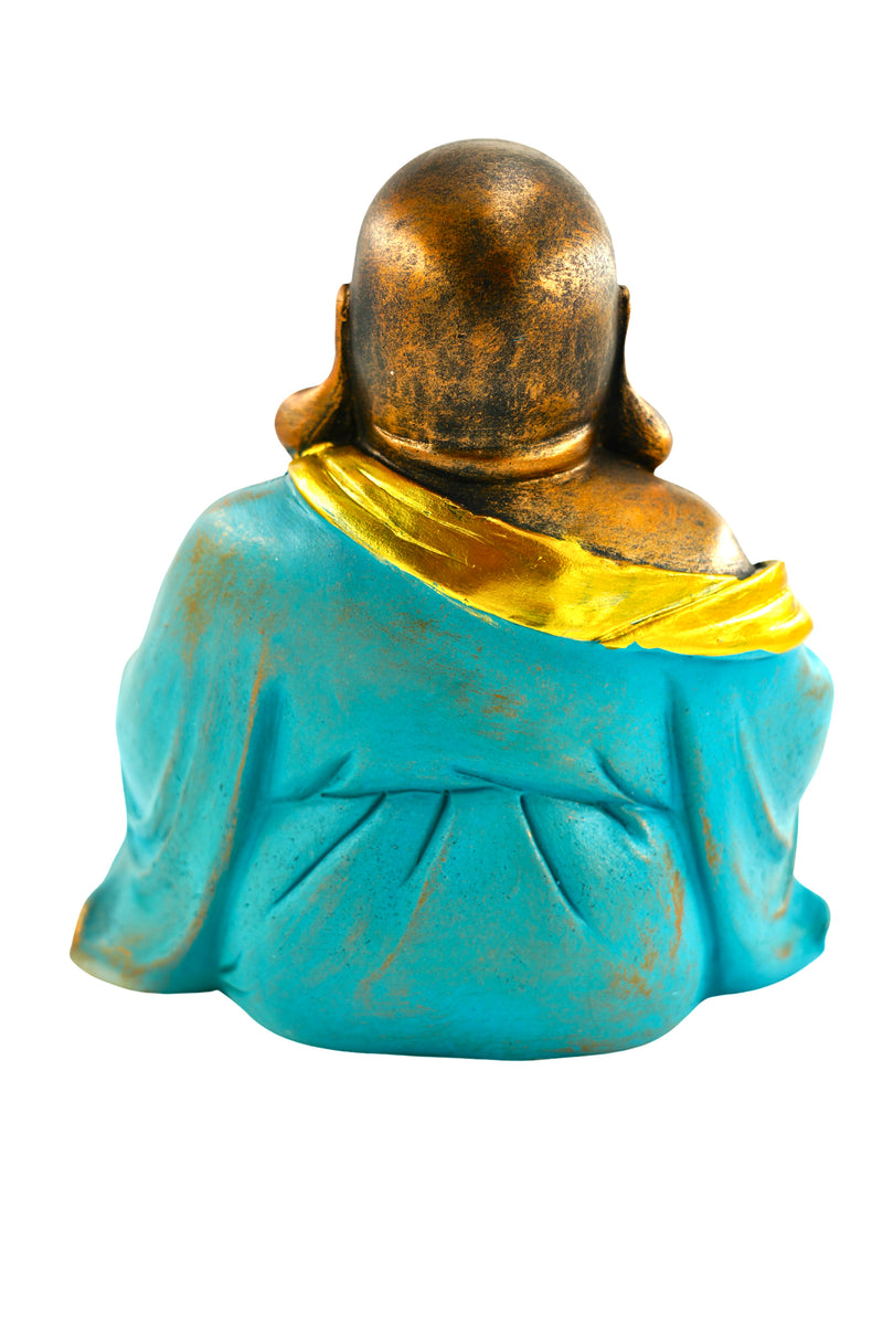 Lachender Buddha, Mintgrün, 23cm – Glückssymbol