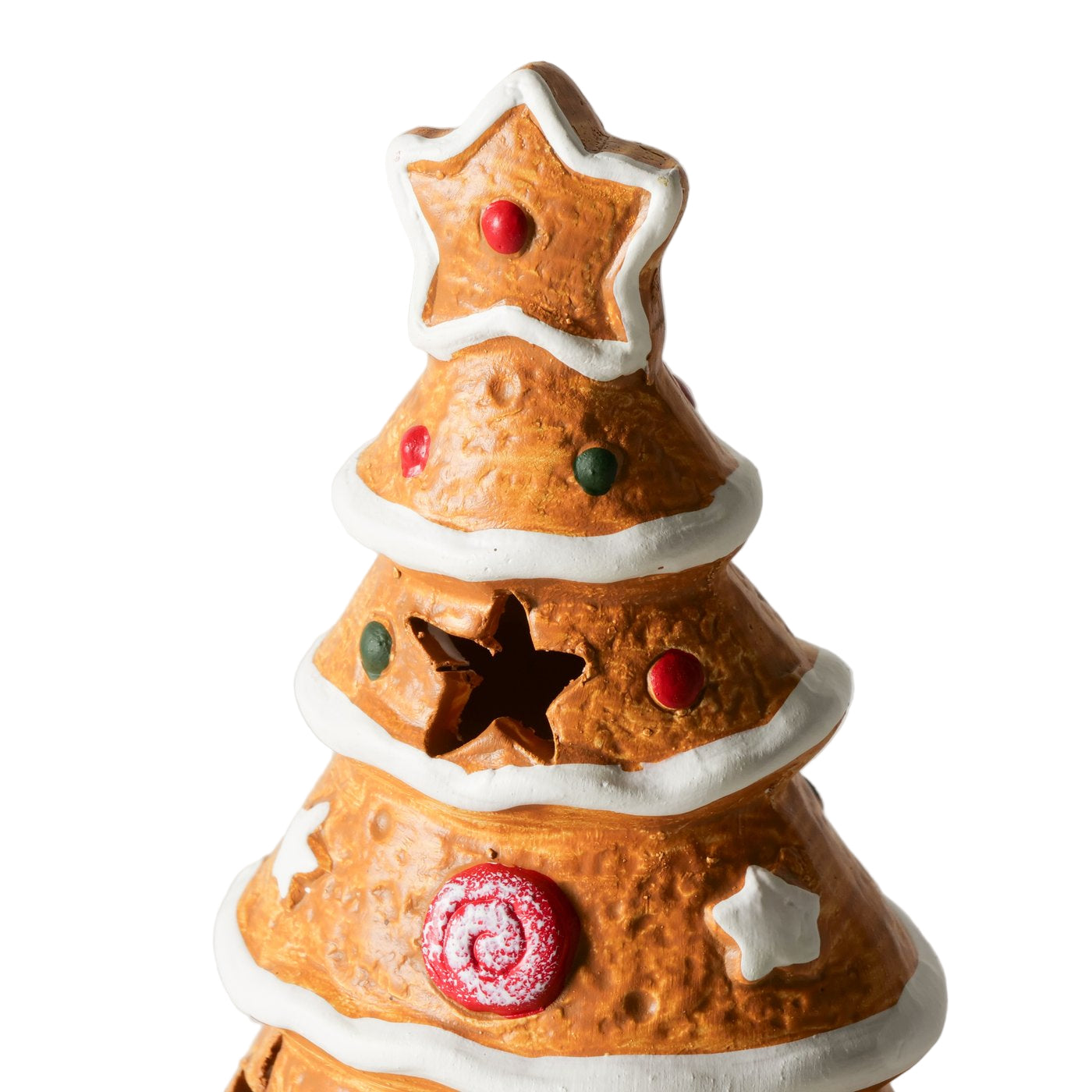 LED Lebkuchenbaum Ginger Deko Terrakotta Braun Weihnachtsbaumform