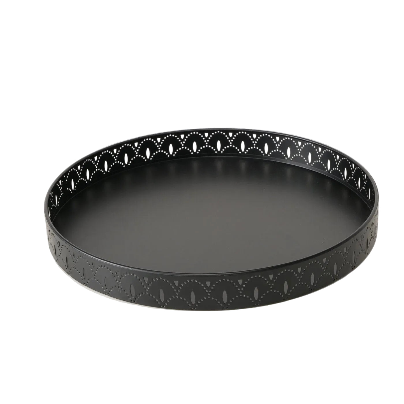 Elios Noir Tabletttisch aus Metall schwarz rund klappbar