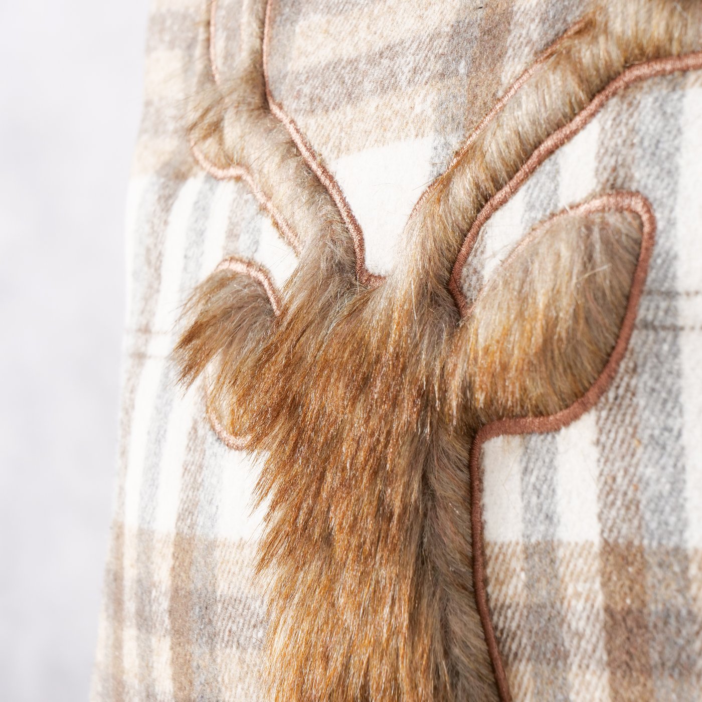 Dekokissen Highland Hirsch Karo Braun