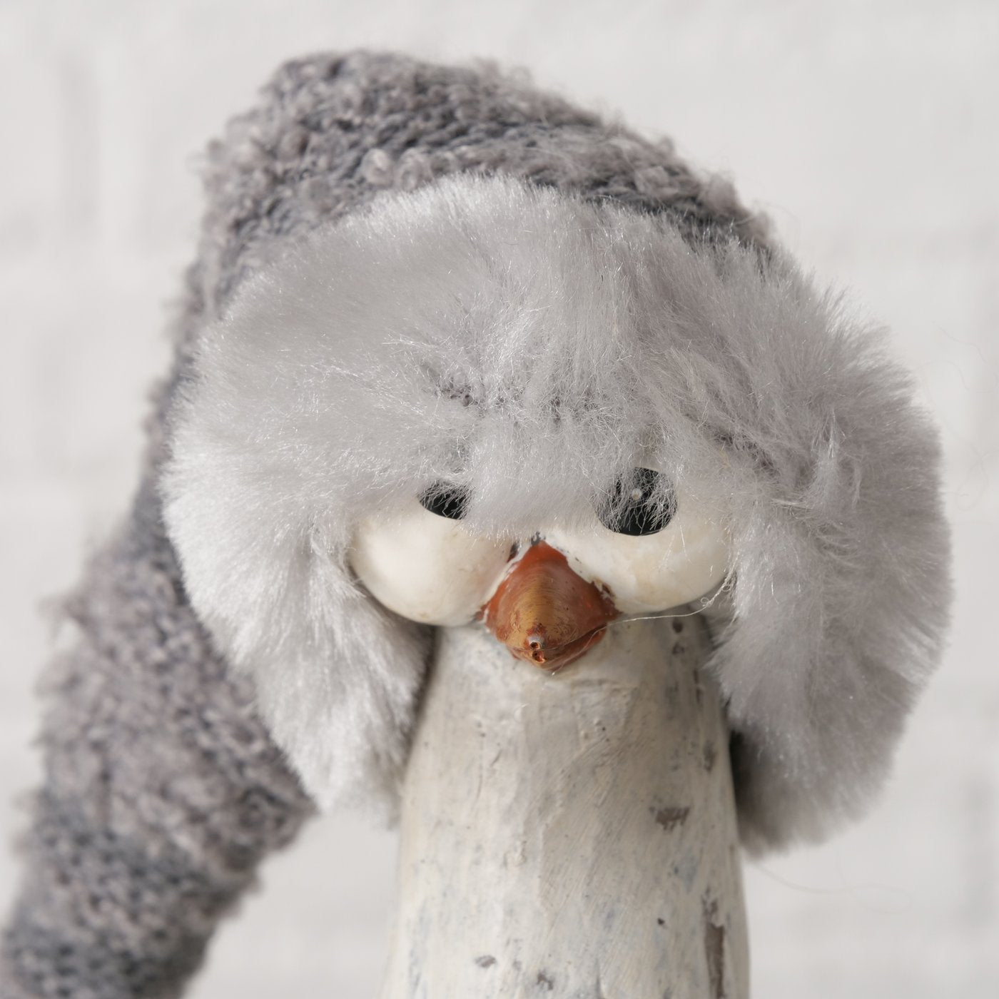Pinguinfiguren Toffel 2er Set Winterdeko Grau Handgearbeitet