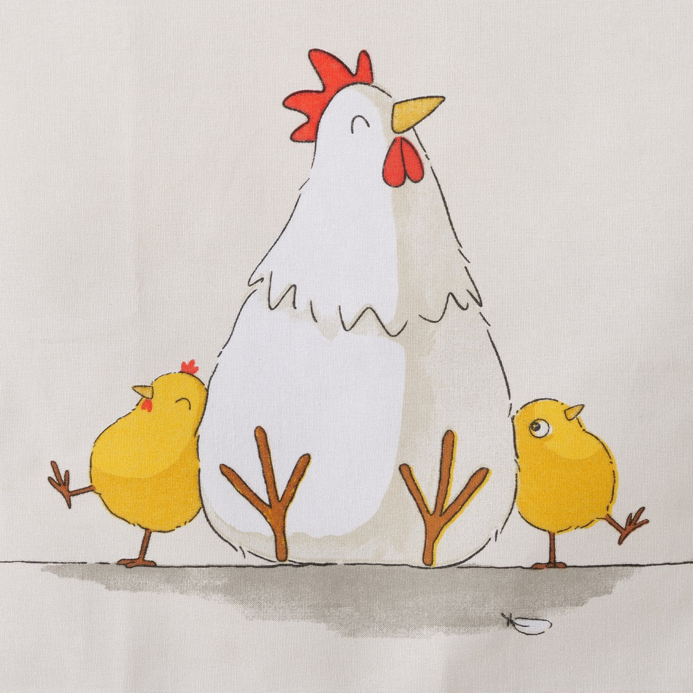 Tischläufer Henny Baumwolle mit Huhn Motiv Beige 140x40 cm