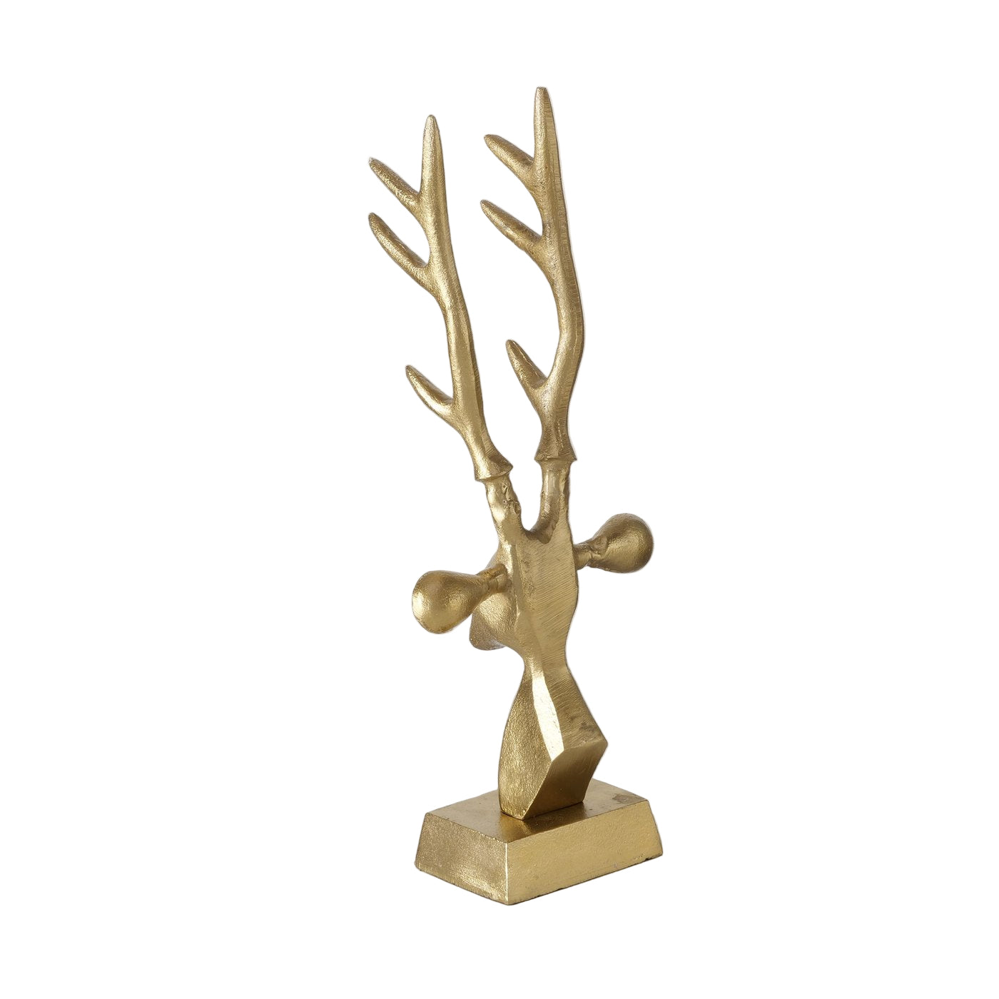 Goldene Hirschfigur Aurora Deko Skulptur aus Aluminium 34 cm