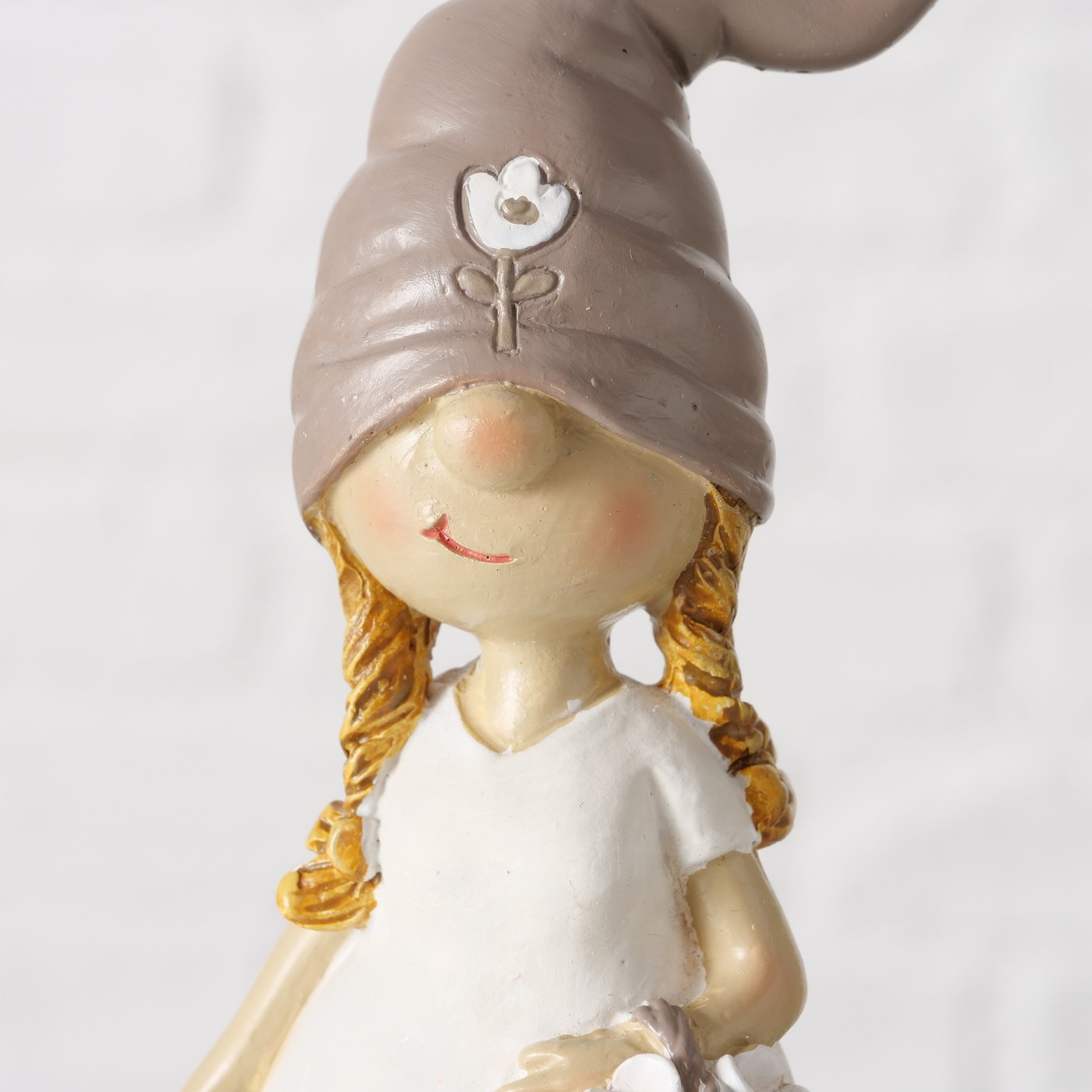 2er Set Gartenliebe Figuren - Taupe & Weiß Kunstharz Deko