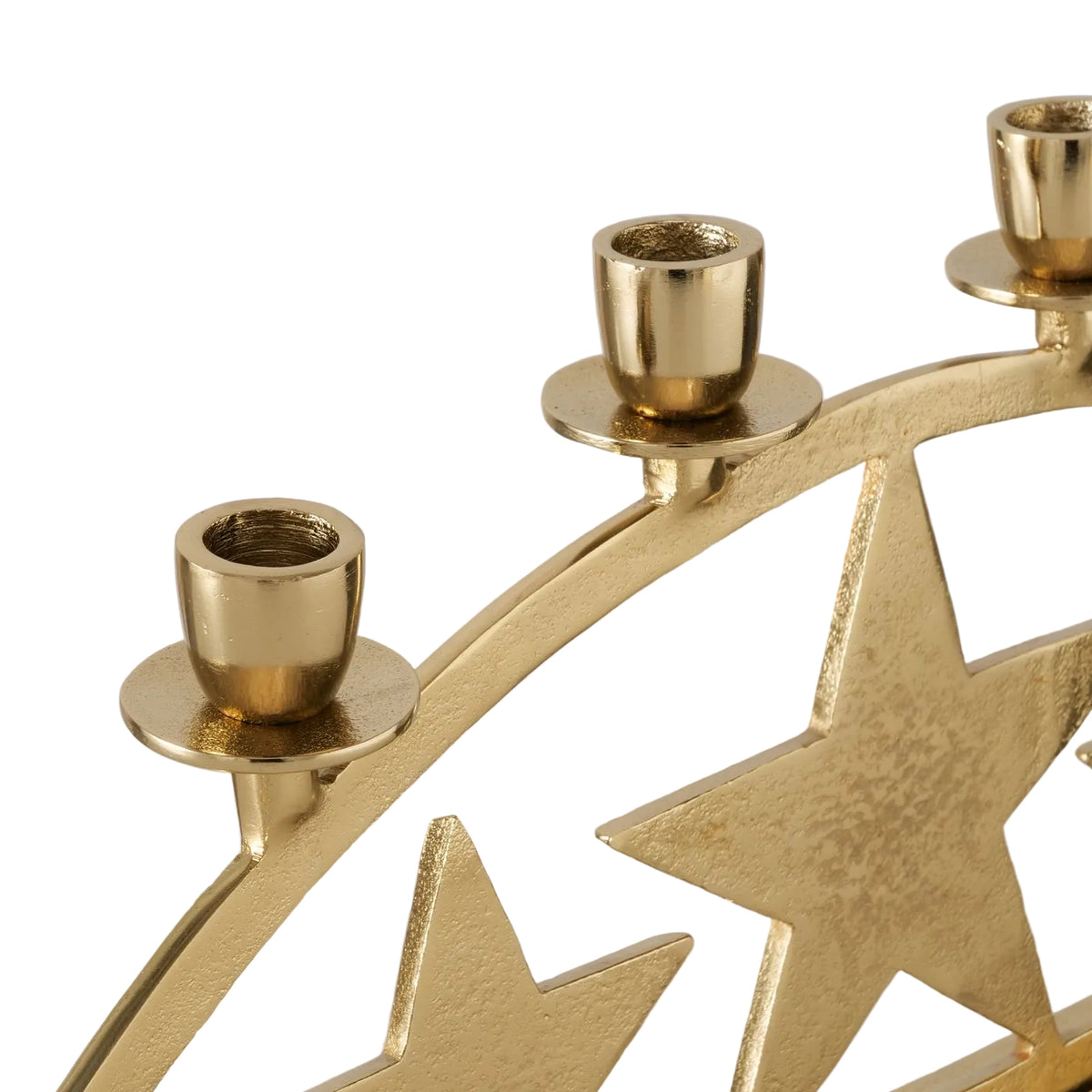 Adventskerzenhalter Sternenglanz Gold mit 5 Sternen 51 cm