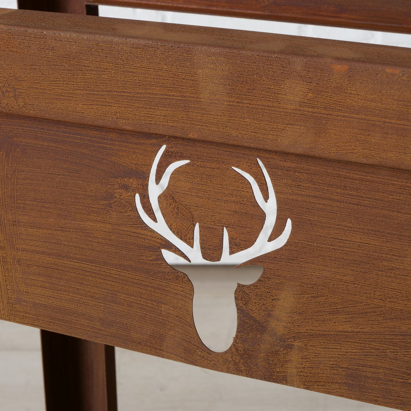 Firewood rack Rustico antler rust metal brown
