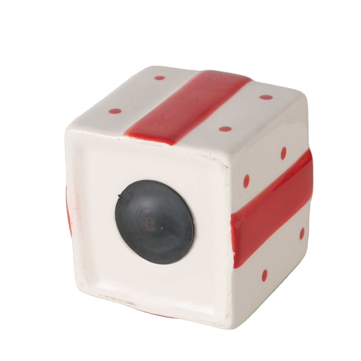 Spardose Gift Keramik Geschenkbox Rot Weiß Handbemalt