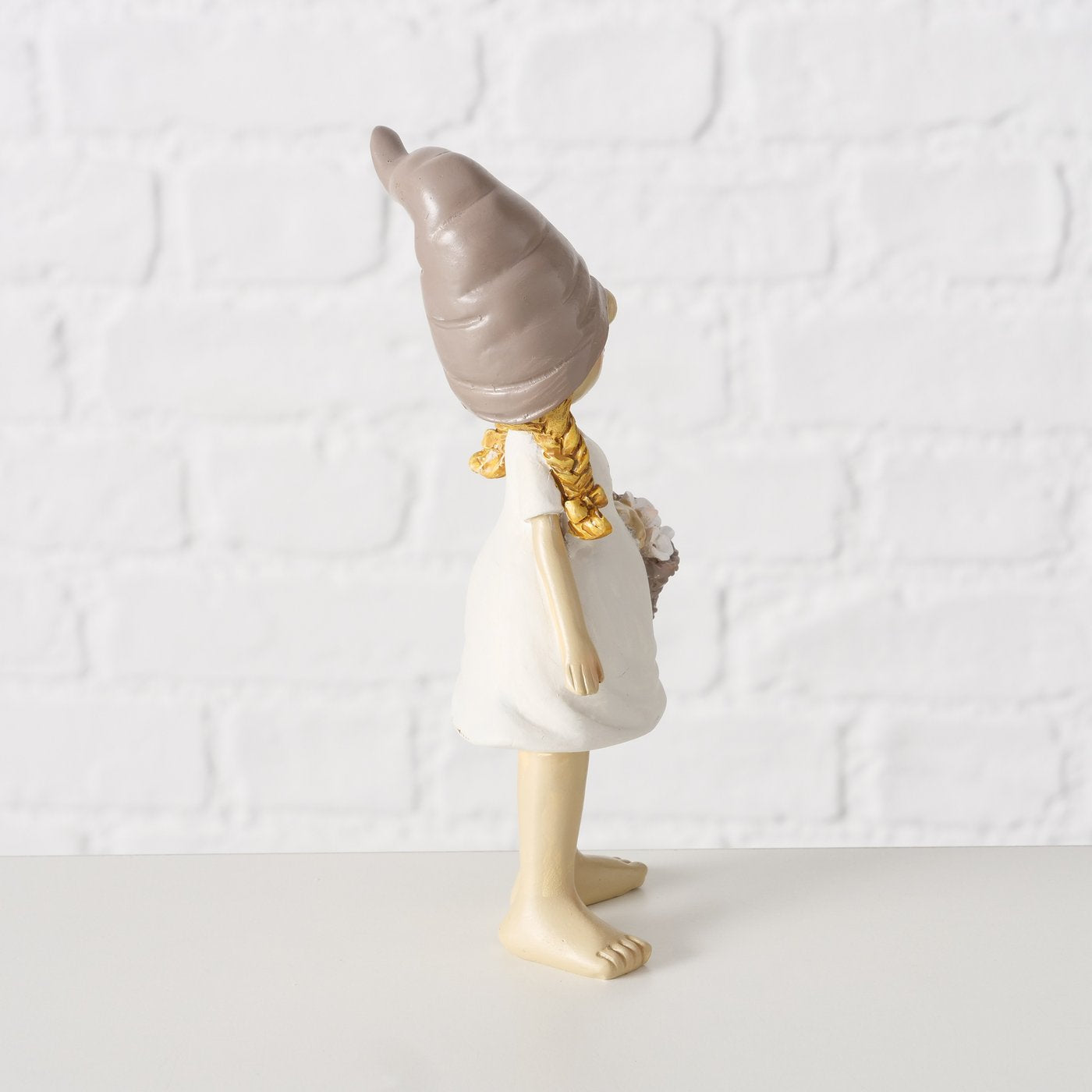 2er Set Gartenliebe Figuren - Taupe & Weiß Kunstharz Deko