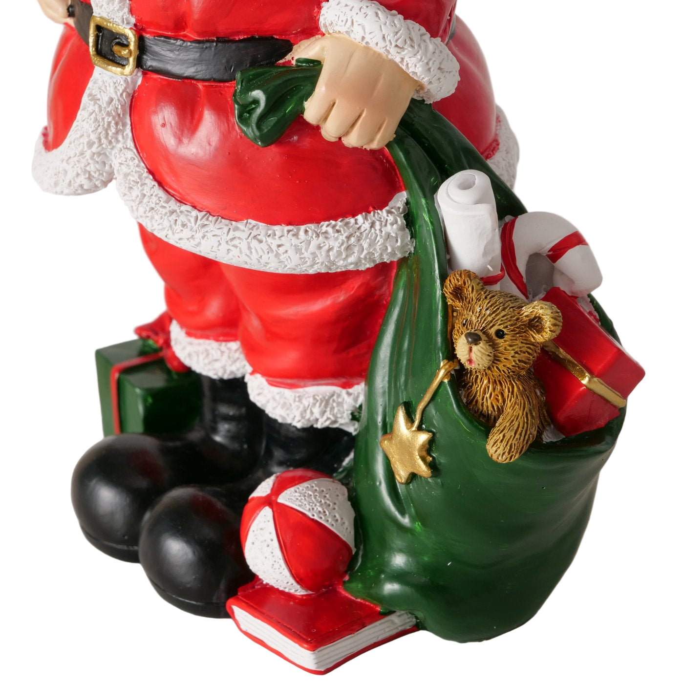 Weihnachtsfiguren Nicolás und Ruben 2er Set Weihnachtsmann Deko Rot Handbemalt 22cm