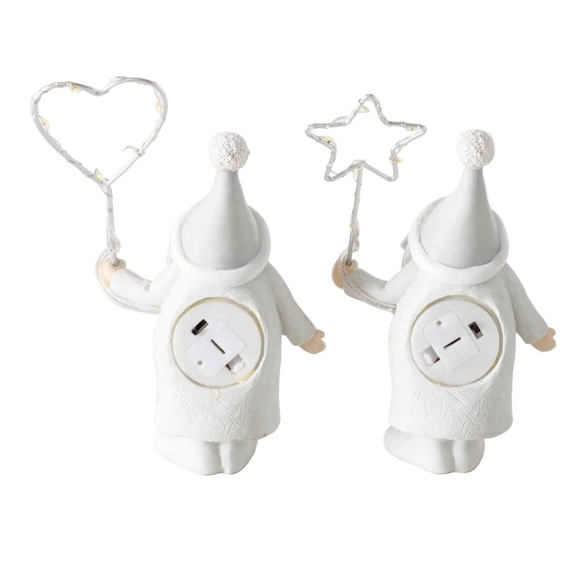 LED Weihnachtsmann Renato 2er Set weiß 17 cm