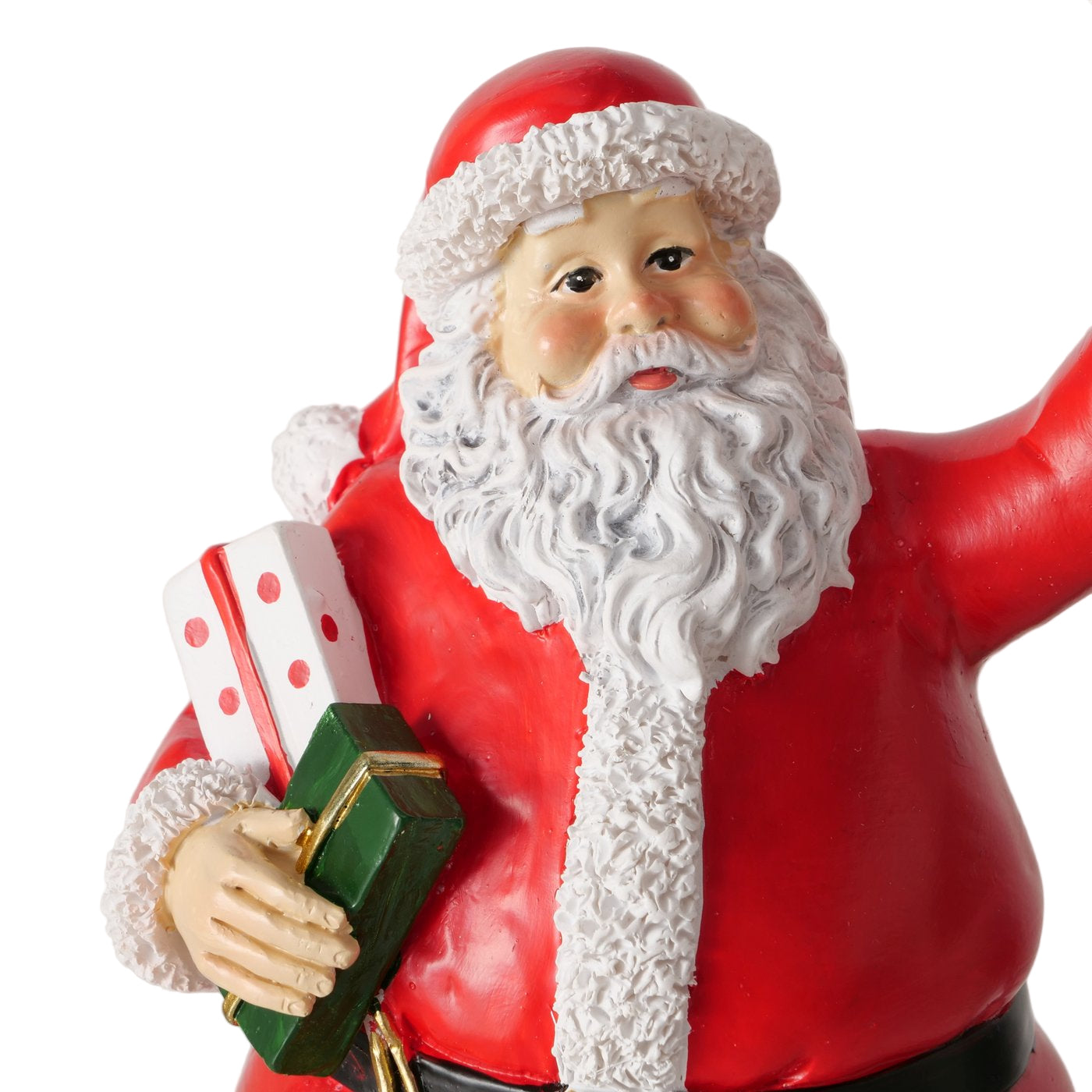 Weihnachtsfiguren Nicolás und Ruben 2er Set Weihnachtsmann Deko Rot Handbemalt 22cm