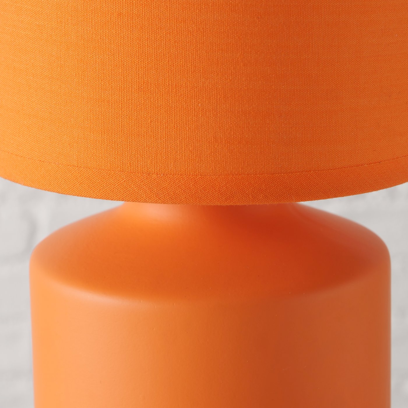Alabama Sunset Tischleuchte Orange Keramik Textilschirm E14 26cm