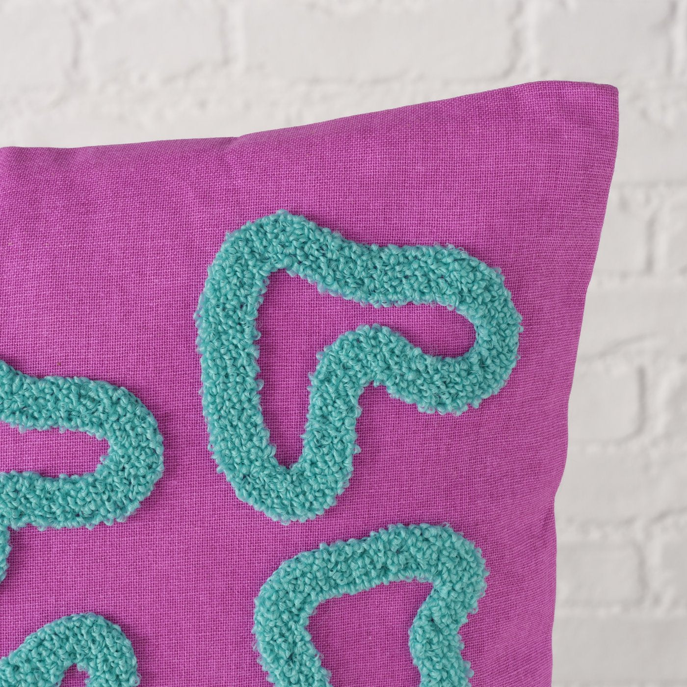 Dekokissen Zymbol Lila Türkis 45x45 cm Geometrisches Design