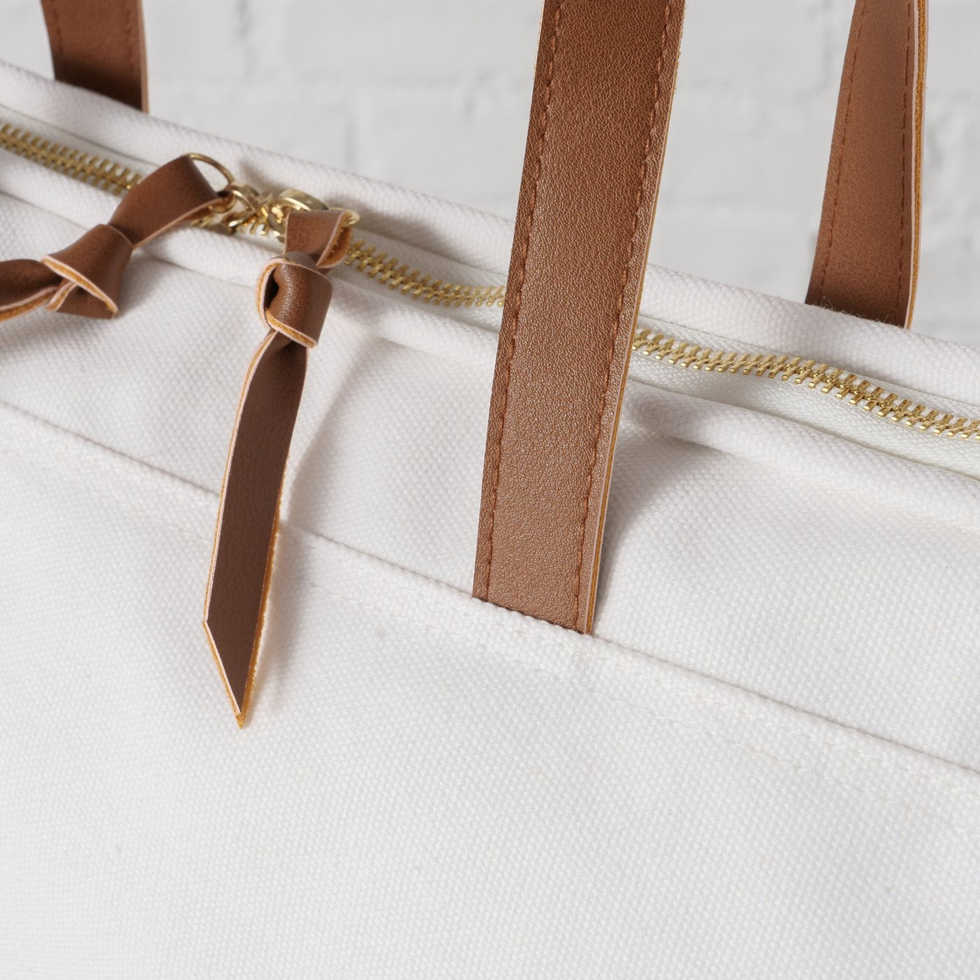 Kosmetiktasche Travel Cremeweiß Braun