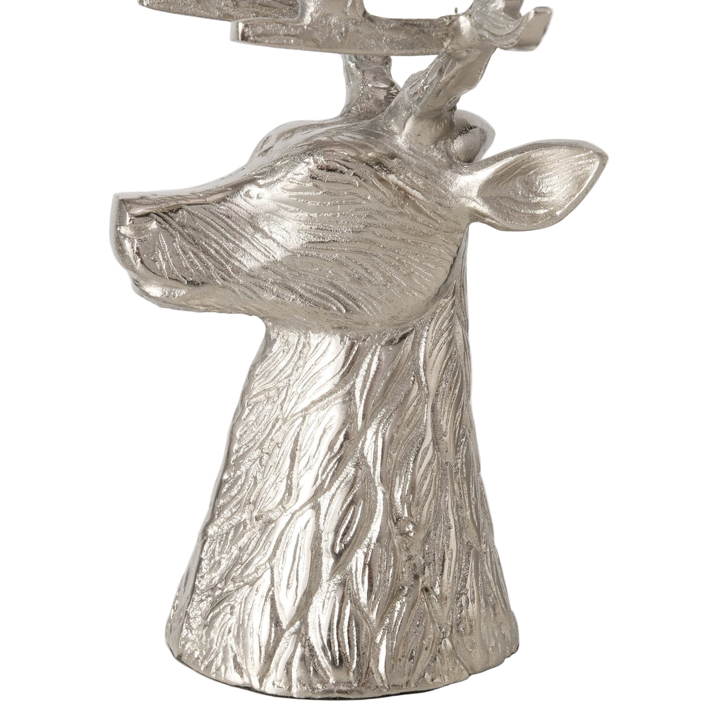Kerzenleuchter Hirsch Theodor – Elegantes Tischaccessoire in Galvanisiertem Silber