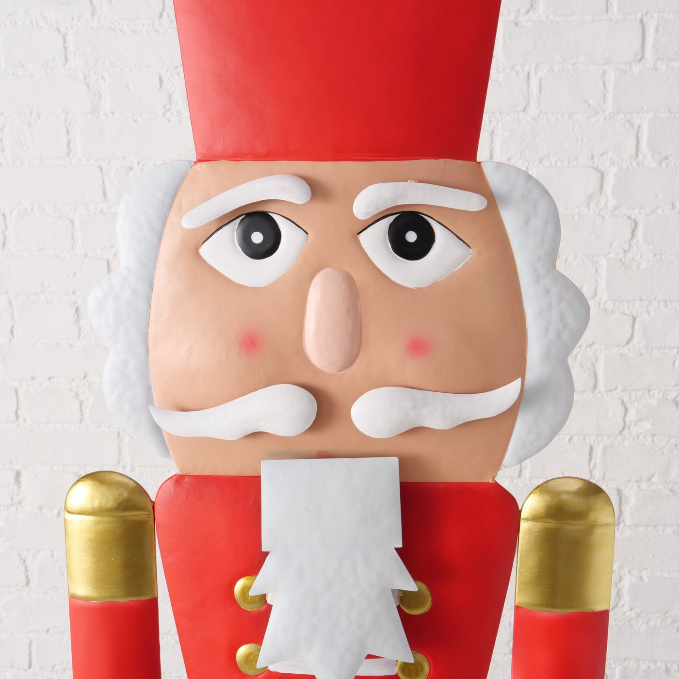 Nussknacker Helios Weihnachtsfigur Metall Rot Handgefertigt 115cm