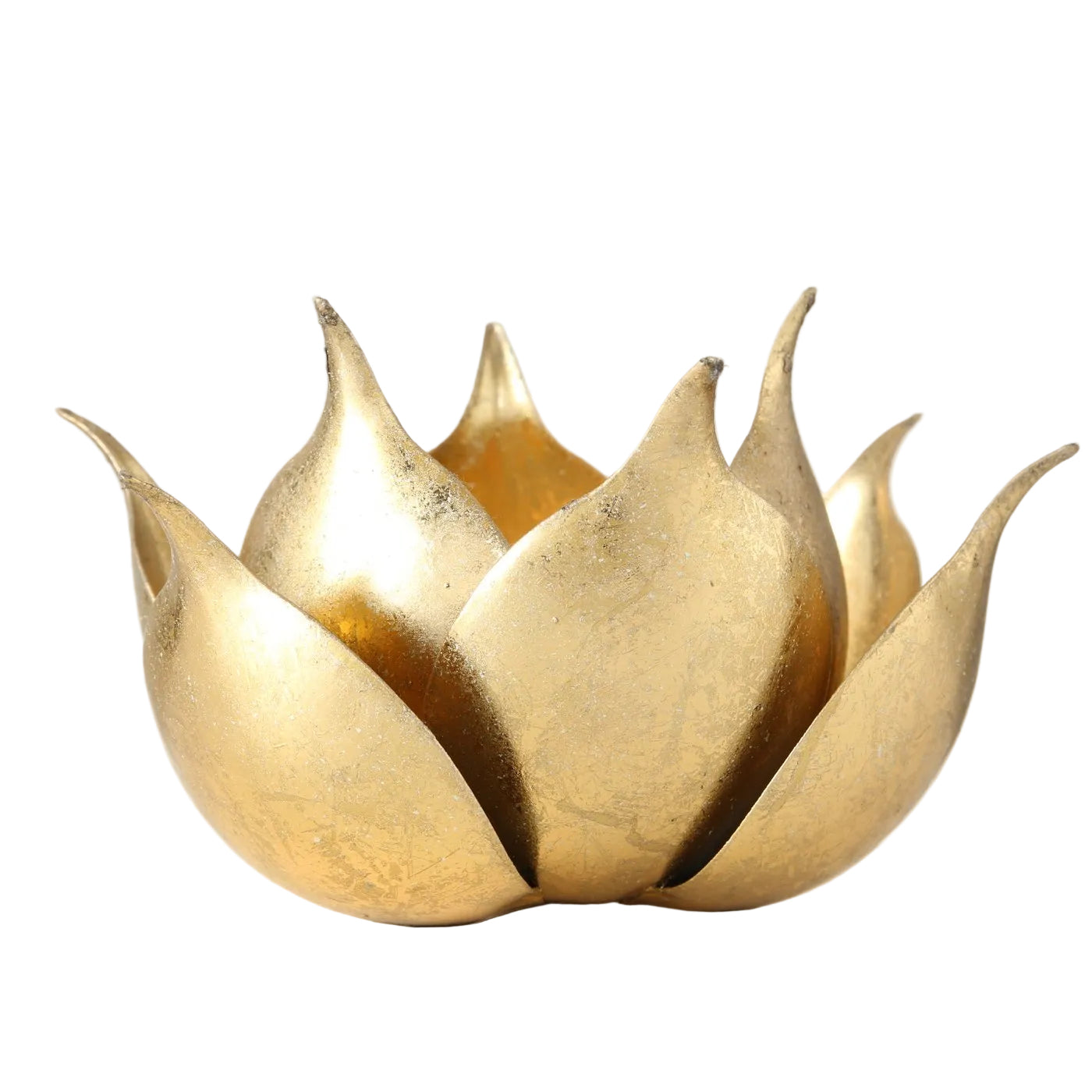 Lotus Tealight Holder, Metal Gold, 20 cm