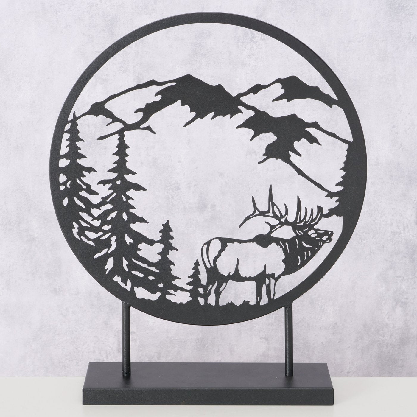 Dekoaufsteller Terrano Hirsch und Berglandschaft aus Metall