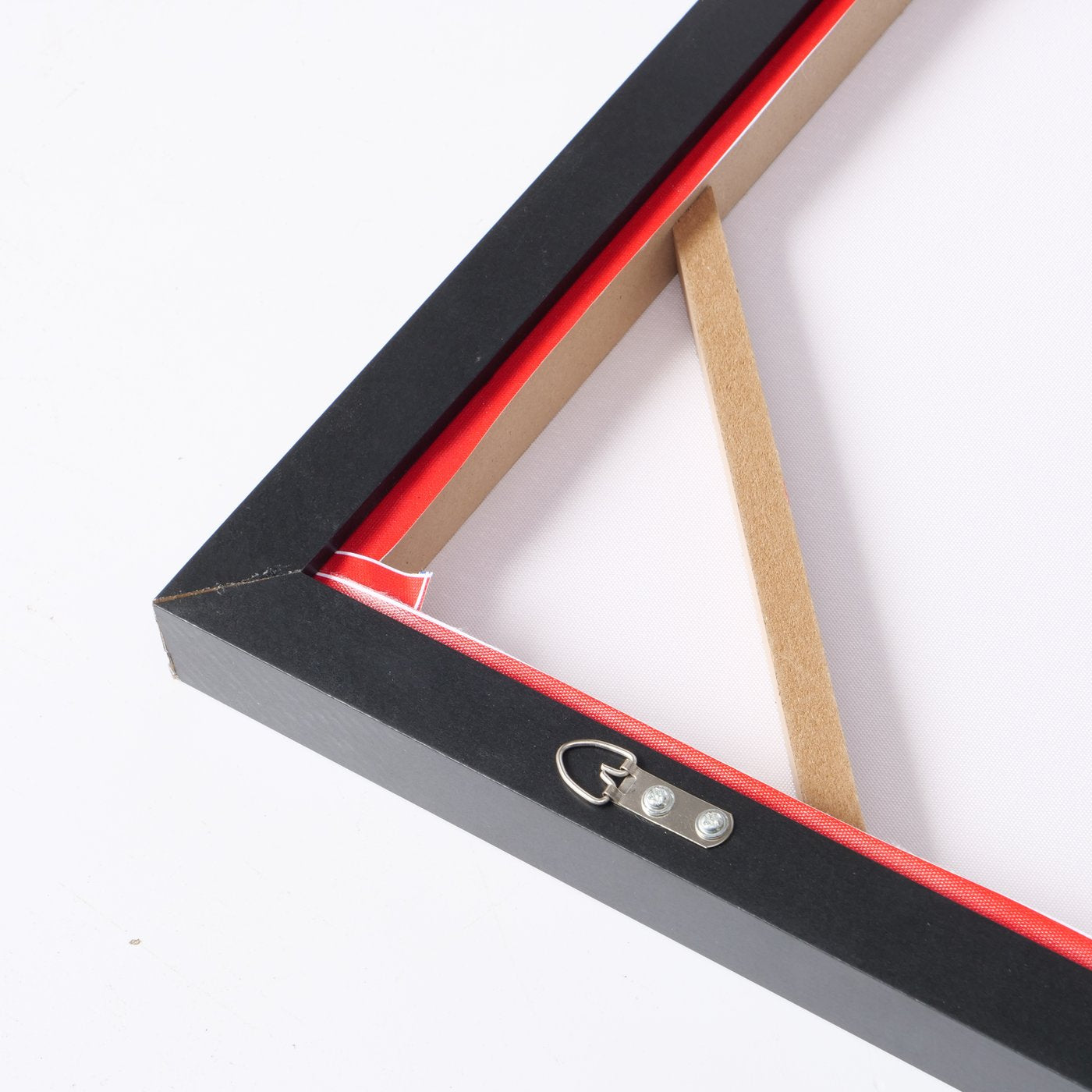 Abstraktes Wandbild "Rachel" – Frau in Rot und Blau mit Schwarzem Rahmen