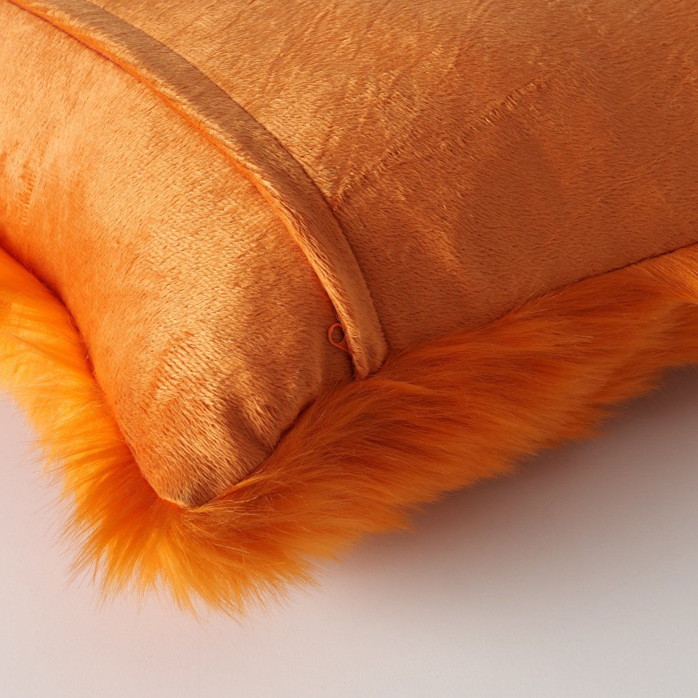 Fellkissen Orange Skoldi Kunstfell Sofakissen 45x45 cm