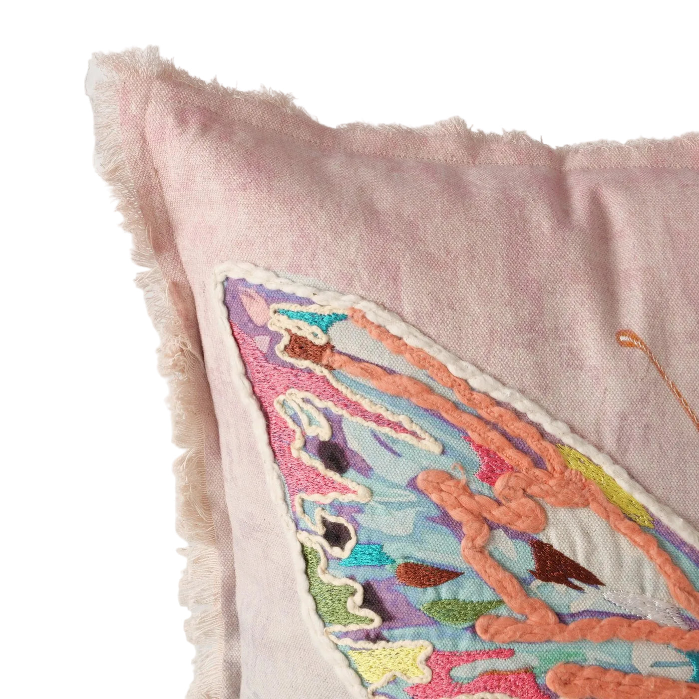 Kissen Schmetterling Baumwolle 45x45 cm Rosa Blau Papillon Dreams