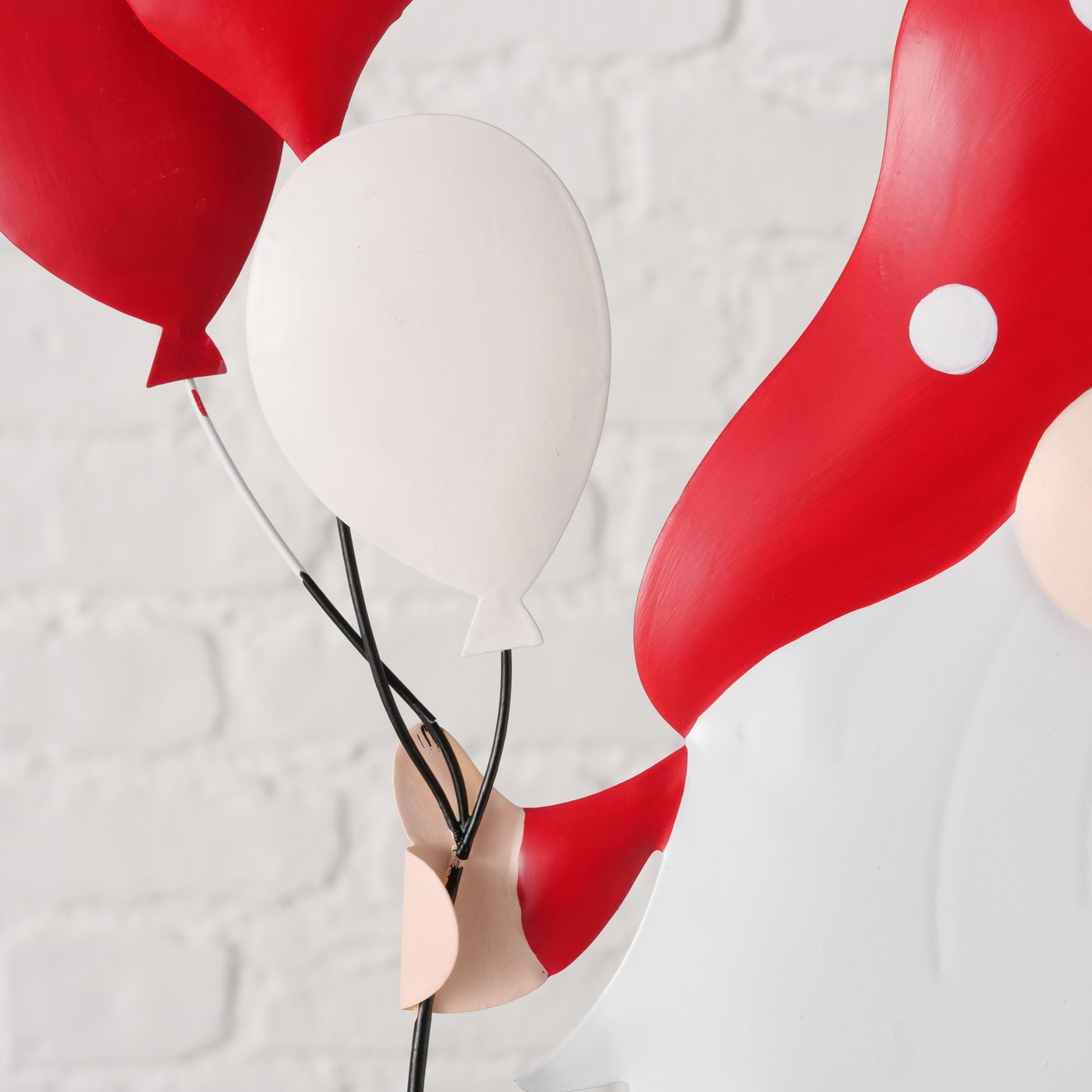 Gartenstecker Wichtel August mit Ballons aus Metall 50cm