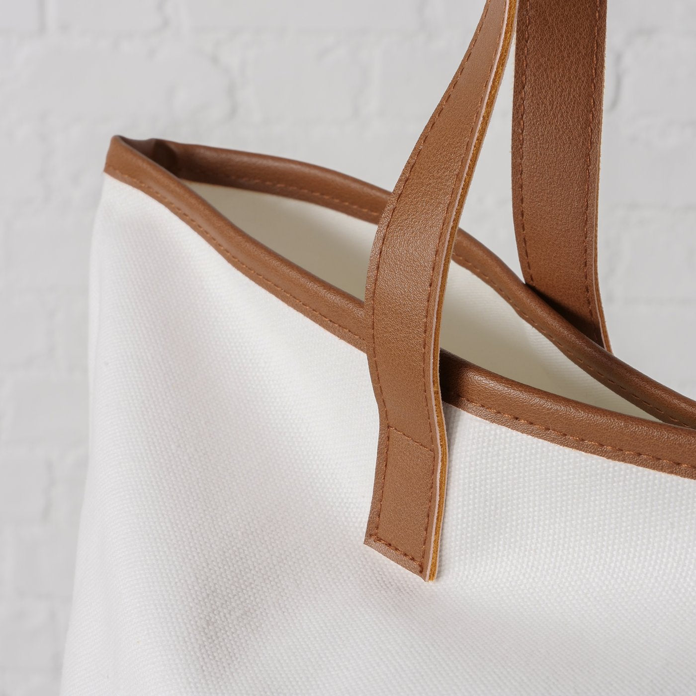 Strandtasche Maribel Reisetasche Creme Braun Baumwolle 50cm