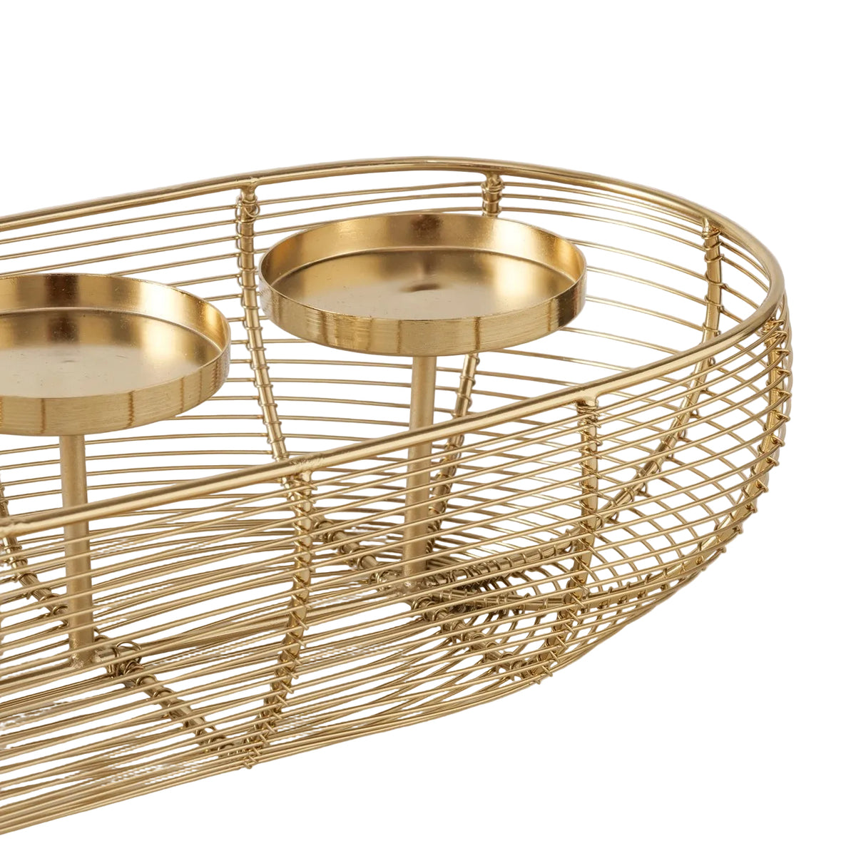 Kerzenleuchter Baskatin Gold oval für 4 Kerzen 52 cm