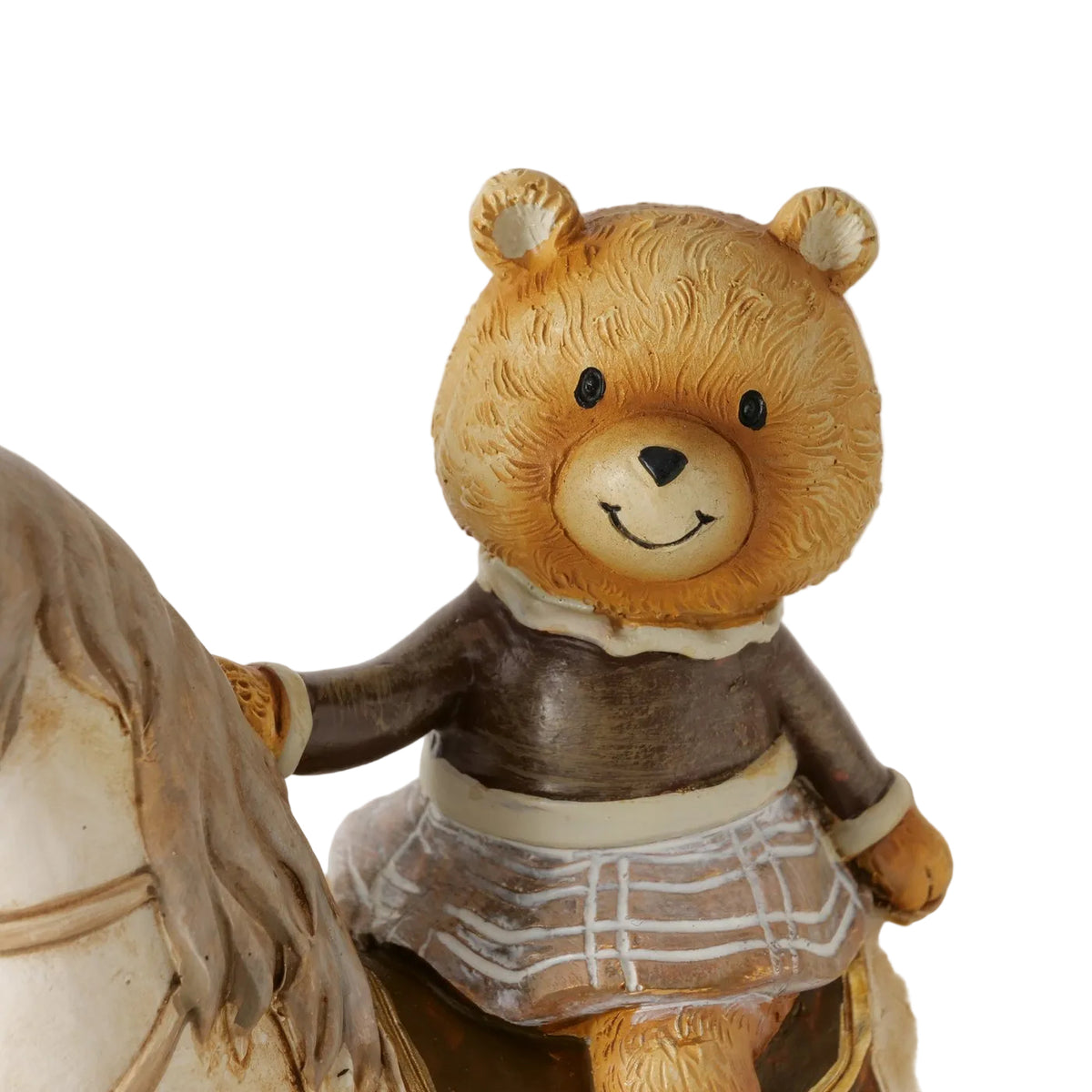 Dekofigur Henry Bär auf Schaukelpferd 2er Set 22 cm