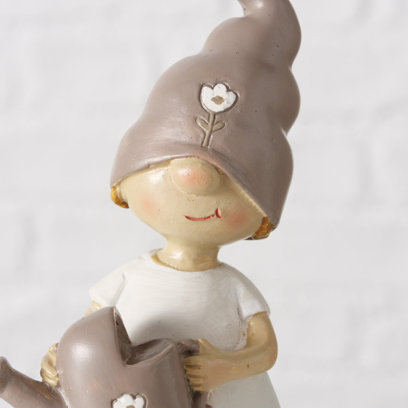 2er Set Gartenliebe Figuren - Taupe & Weiß Kunstharz Deko