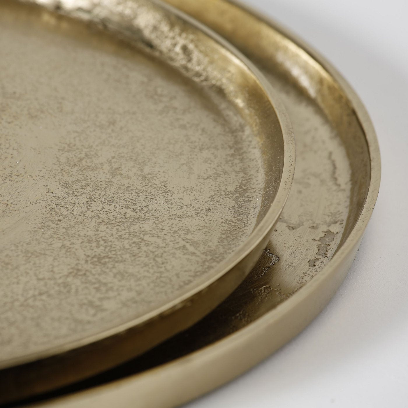 Tablett Set Neska Gold Aluminium Rund 2 teilig