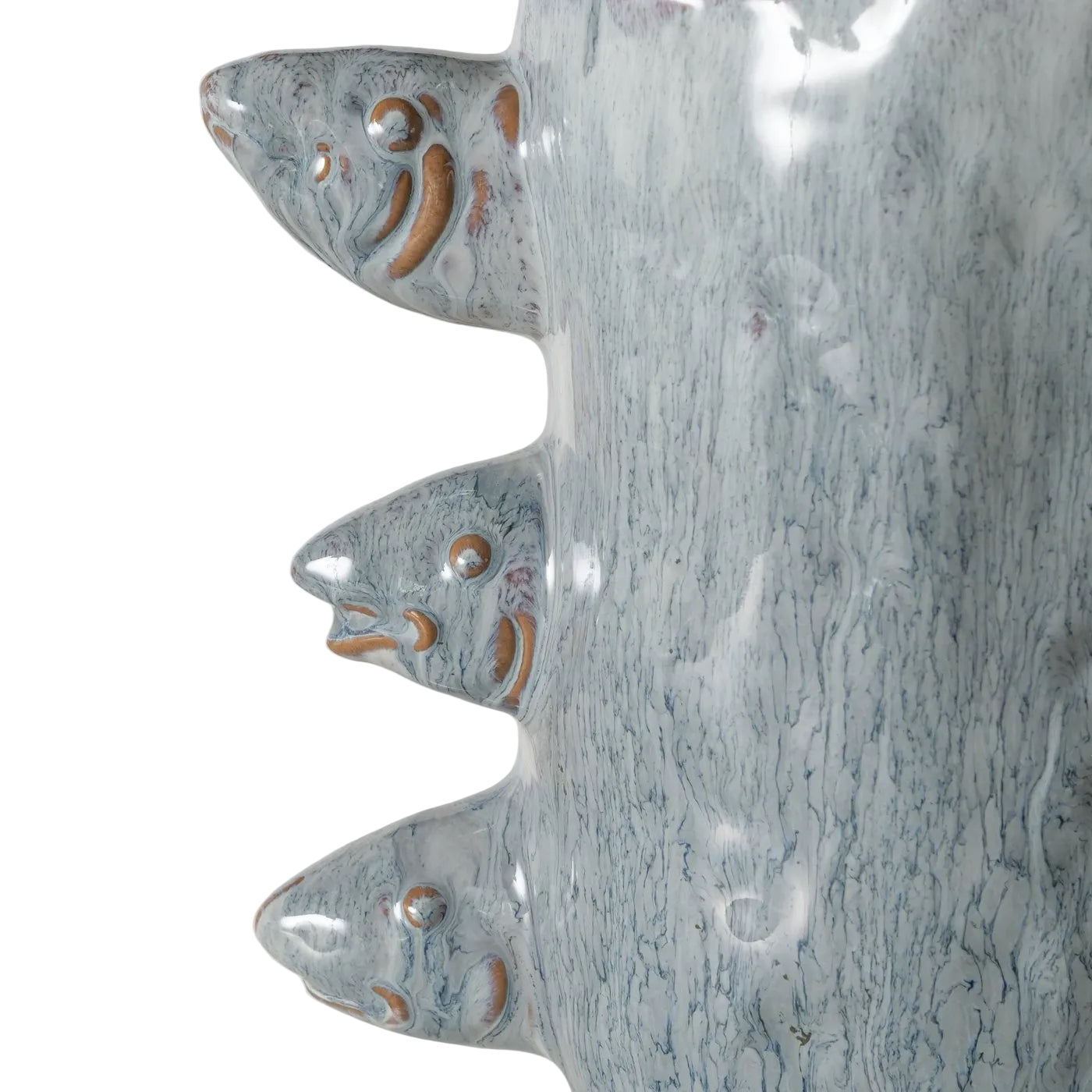 Marina Fisch Vase Graublau Porzellan Design