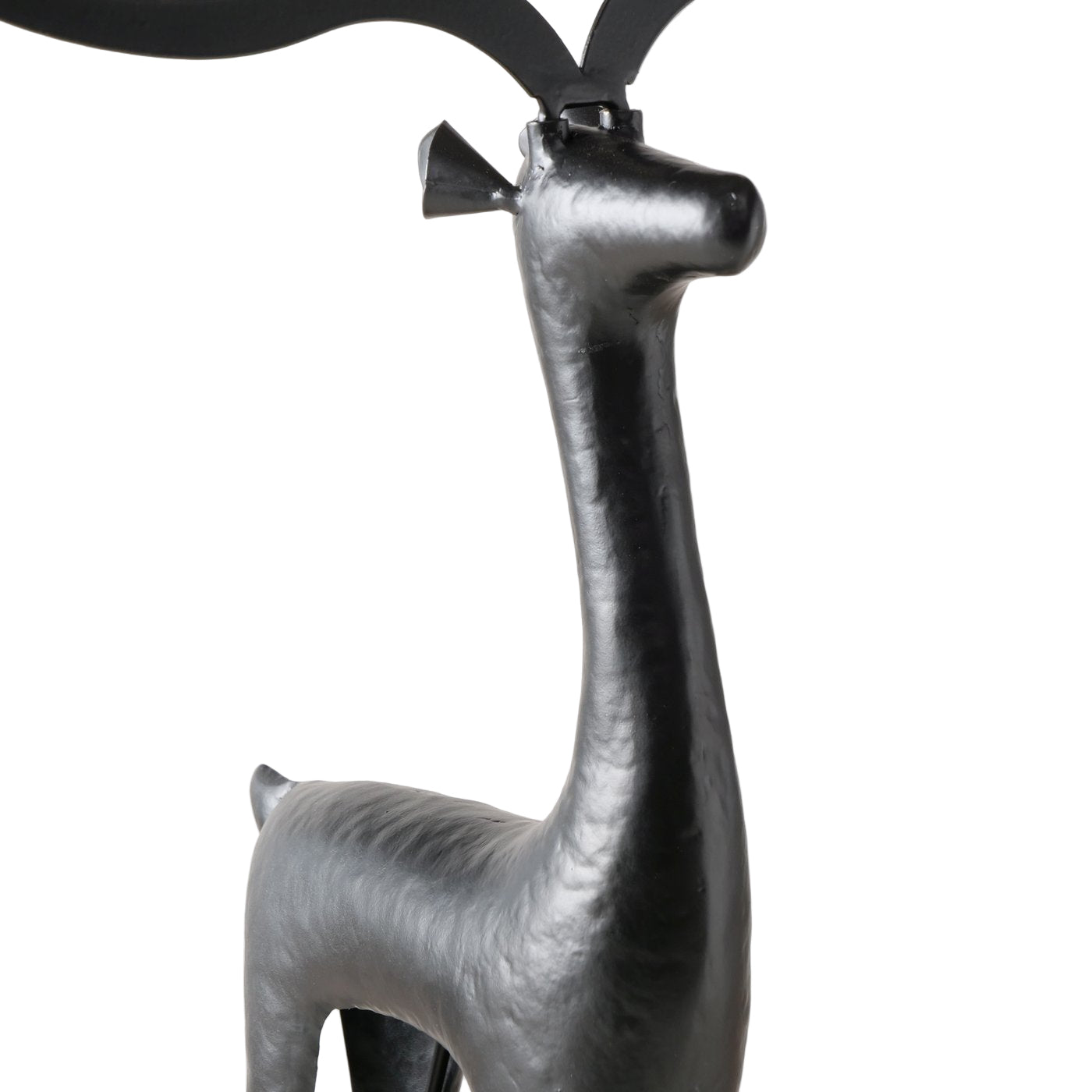 Cornelius Grand Deer Beeldje Zwart 67cm Metaal Handgemaakt Mat