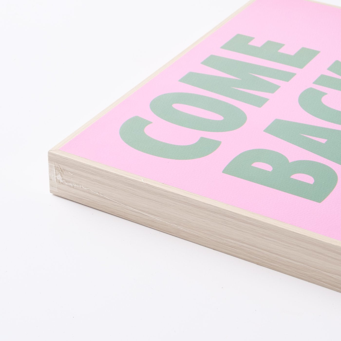 Picture "Lazy" - "COME BACK TO BED PLEASE" in dark green on pink