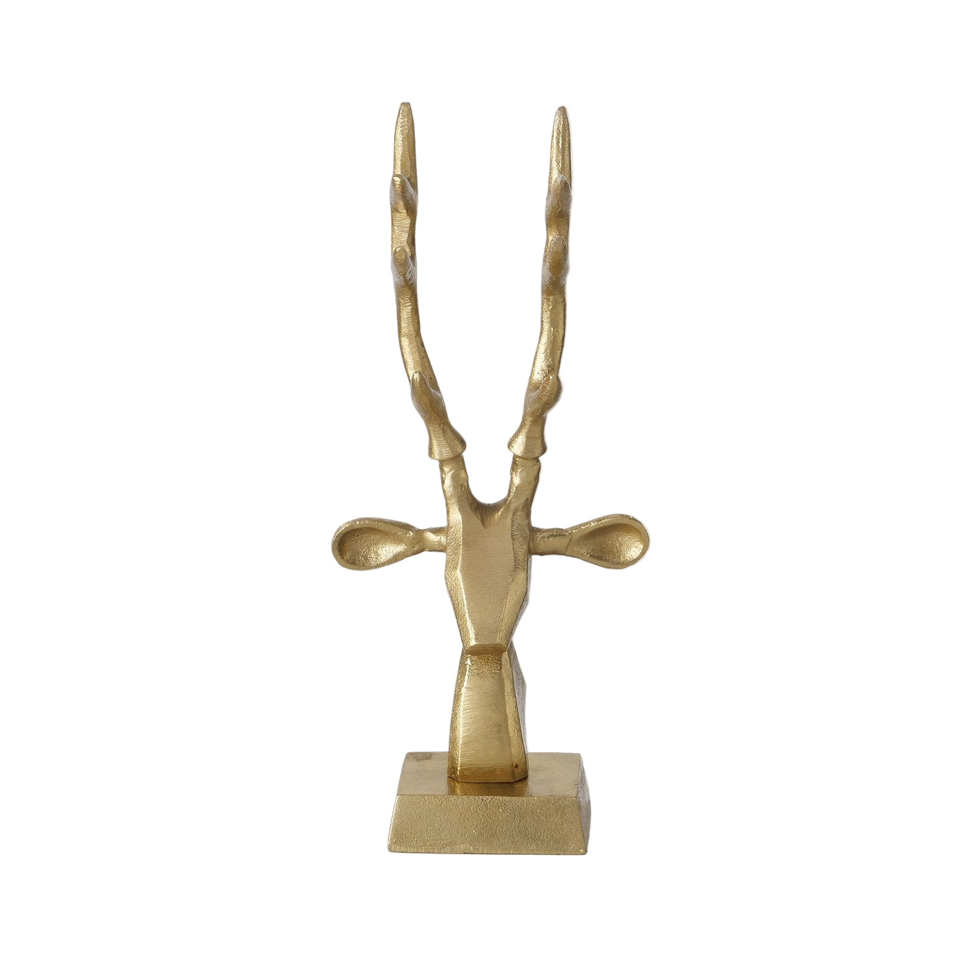 Goldene Hirschfigur Aurora Deko Skulptur aus Aluminium 34 cm